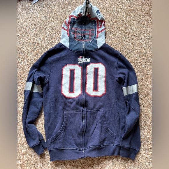 Other - New England Patriots Hoodie Youth large (no tags) NFL Full Zip Helmet Mask